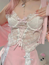 Top de tirantes de malla transparente con cordones