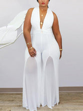 Mono con cuello en V y costuras sólidas