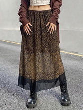 Patchwork-Midirock aus Netzstoff mit Paisley-Print