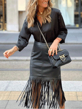 Patchworkrock mit PU-Quasten