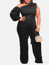 Jumpsuit mit One-Shoulder-Gürtel