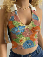 Gerüschtes Neckholder-Kurz-Tanktop