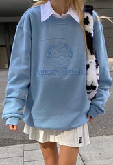 Vintage besticktes Langarm-Sweatshirt