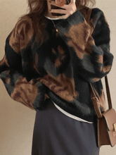 Suéter vintage de punto afelpado de jacquard