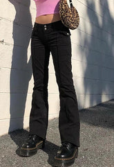 Pantalones tejidos vintage de tiro bajo