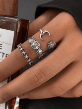 Vintage Sonne Mond Stern Ring Set