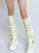 Warm Solid Color Ribbed Knit Leg Warmer