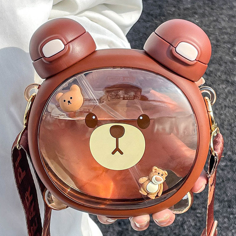 Botella pastel de oso de doble cara kawaii (750 ml)