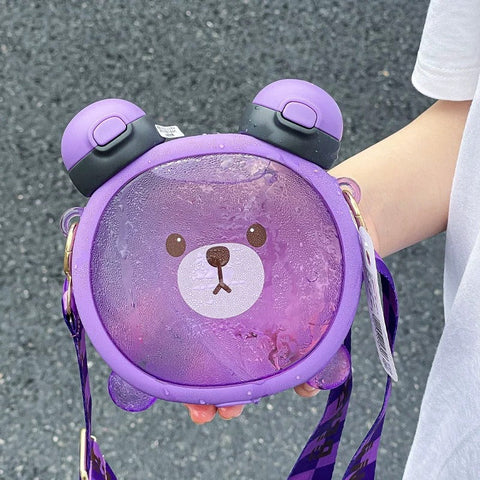 Botella pastel de oso de doble cara kawaii (750 ml)