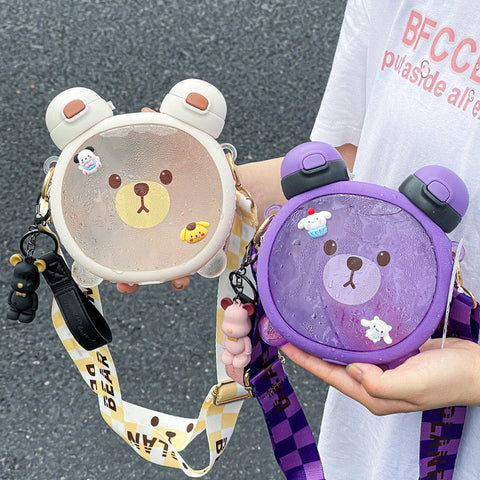 Botella pastel de oso de doble cara kawaii (750 ml)