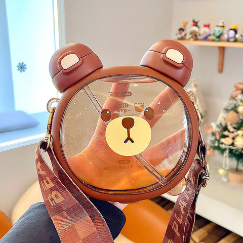 Botella pastel de oso de doble cara kawaii (750 ml)