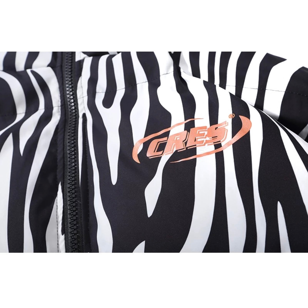 Zebra Pattern Puffer Jacket