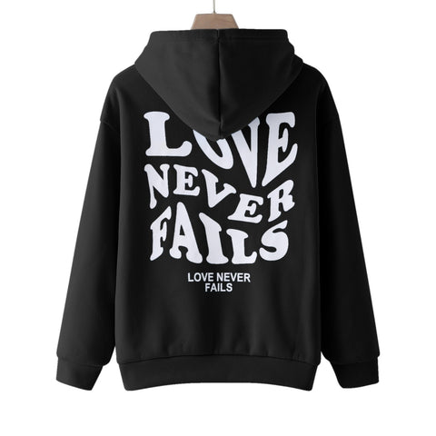 Sudadera con capucha estética "El amor nunca falla"