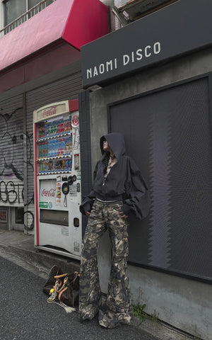 Oversized Hooded Zip-Up Sweatshirt