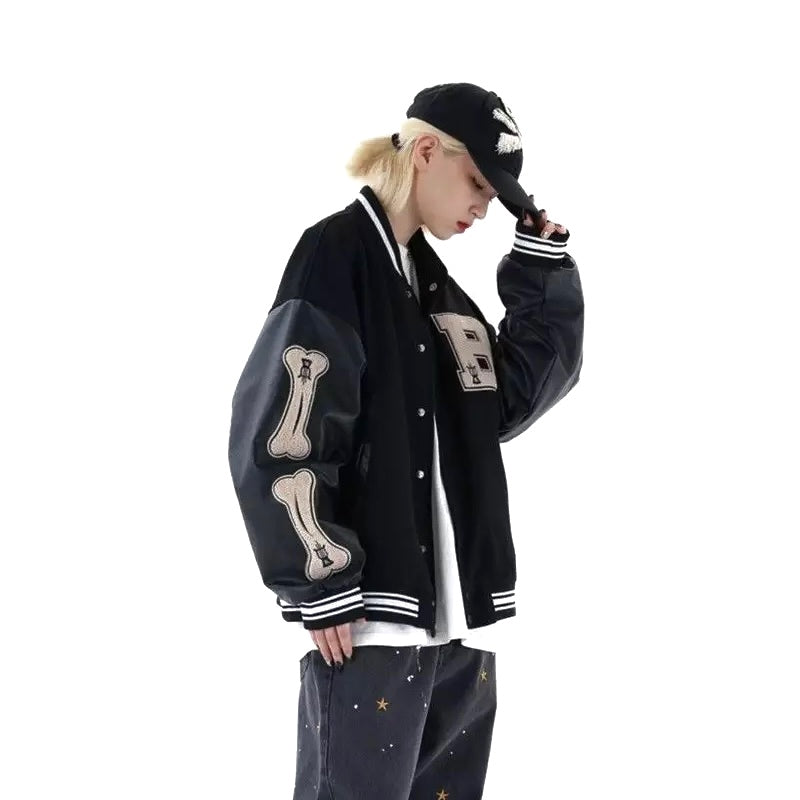 Skeleton Sleeve Varsity Jacket