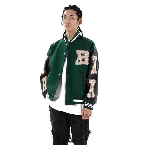 Skeleton Sleeve Varsity Jacket