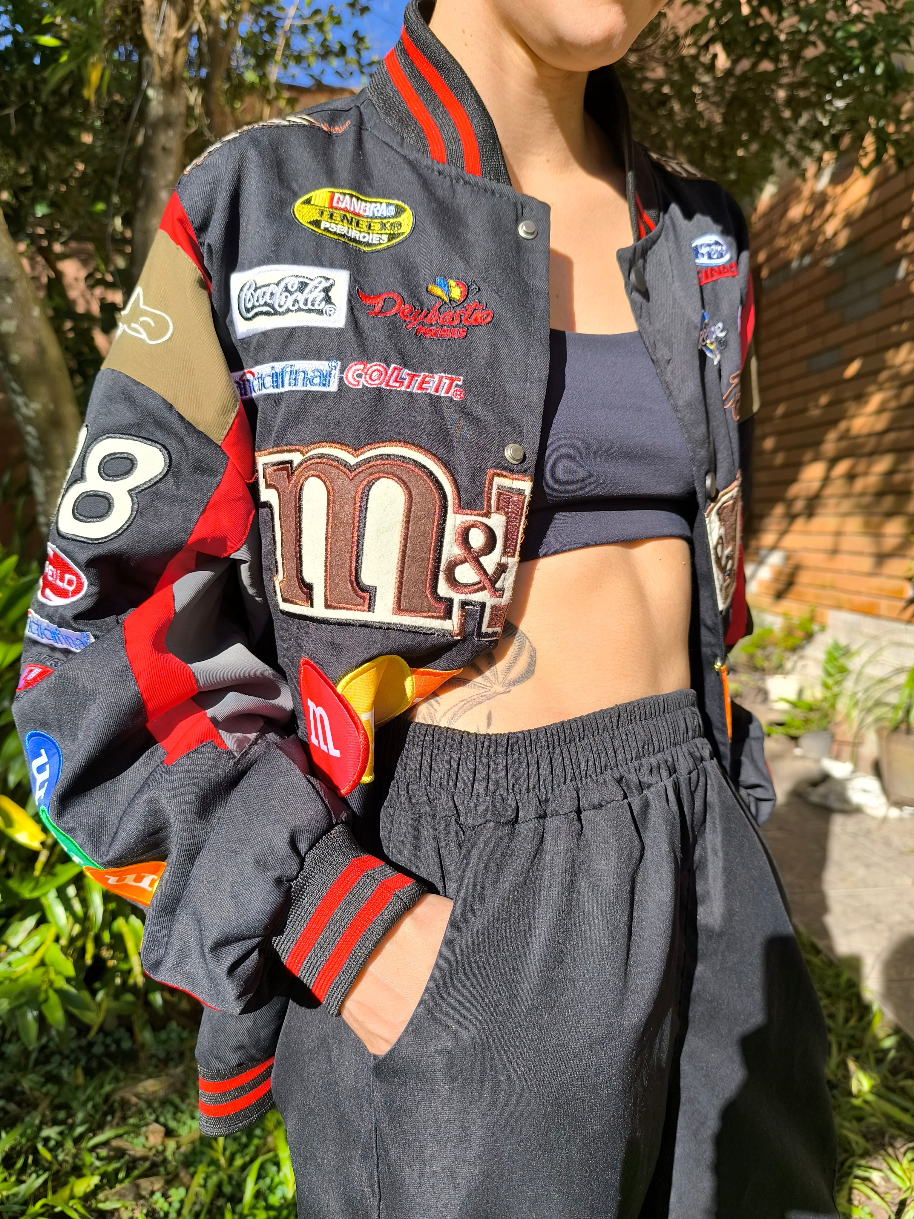 Chaqueta cortavientos de motociclista de M&amp;M's