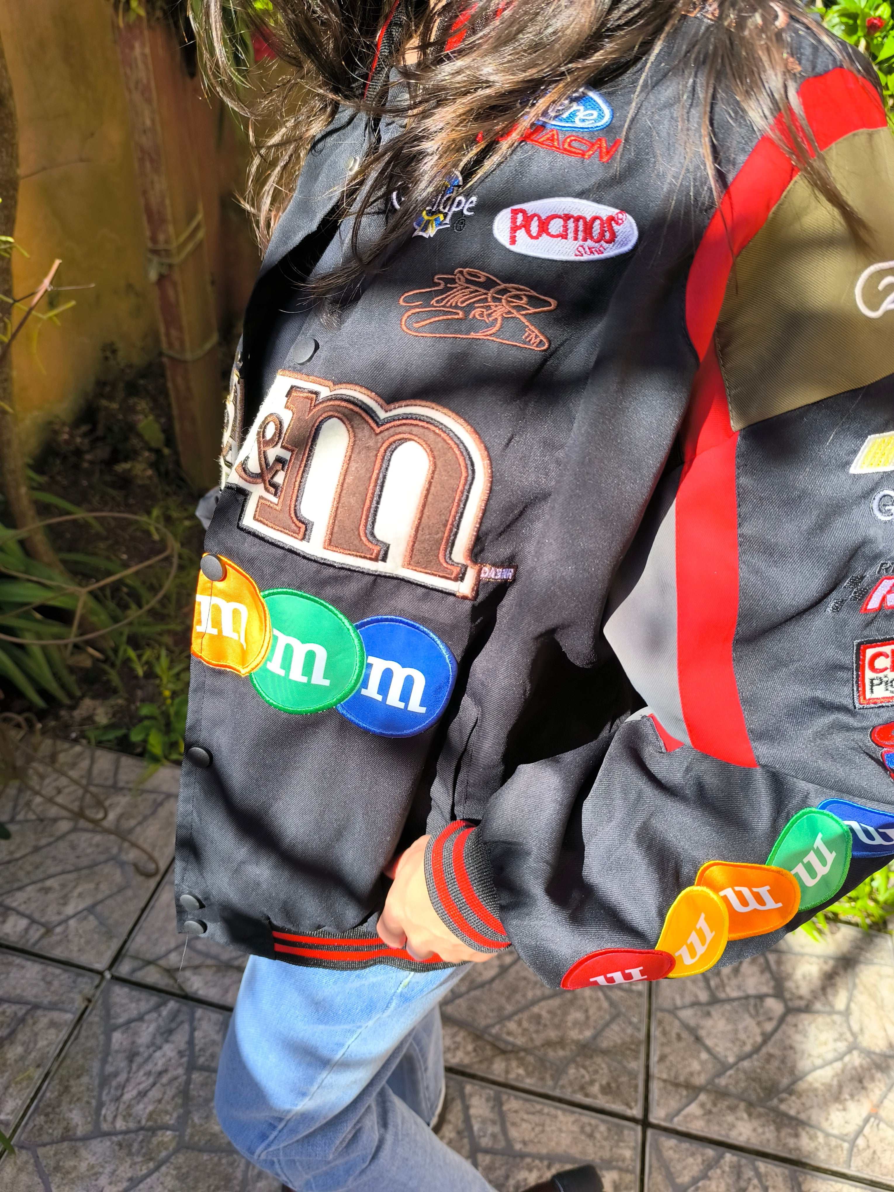 M&amp;M's Motorradrennfahrer-Windjacke