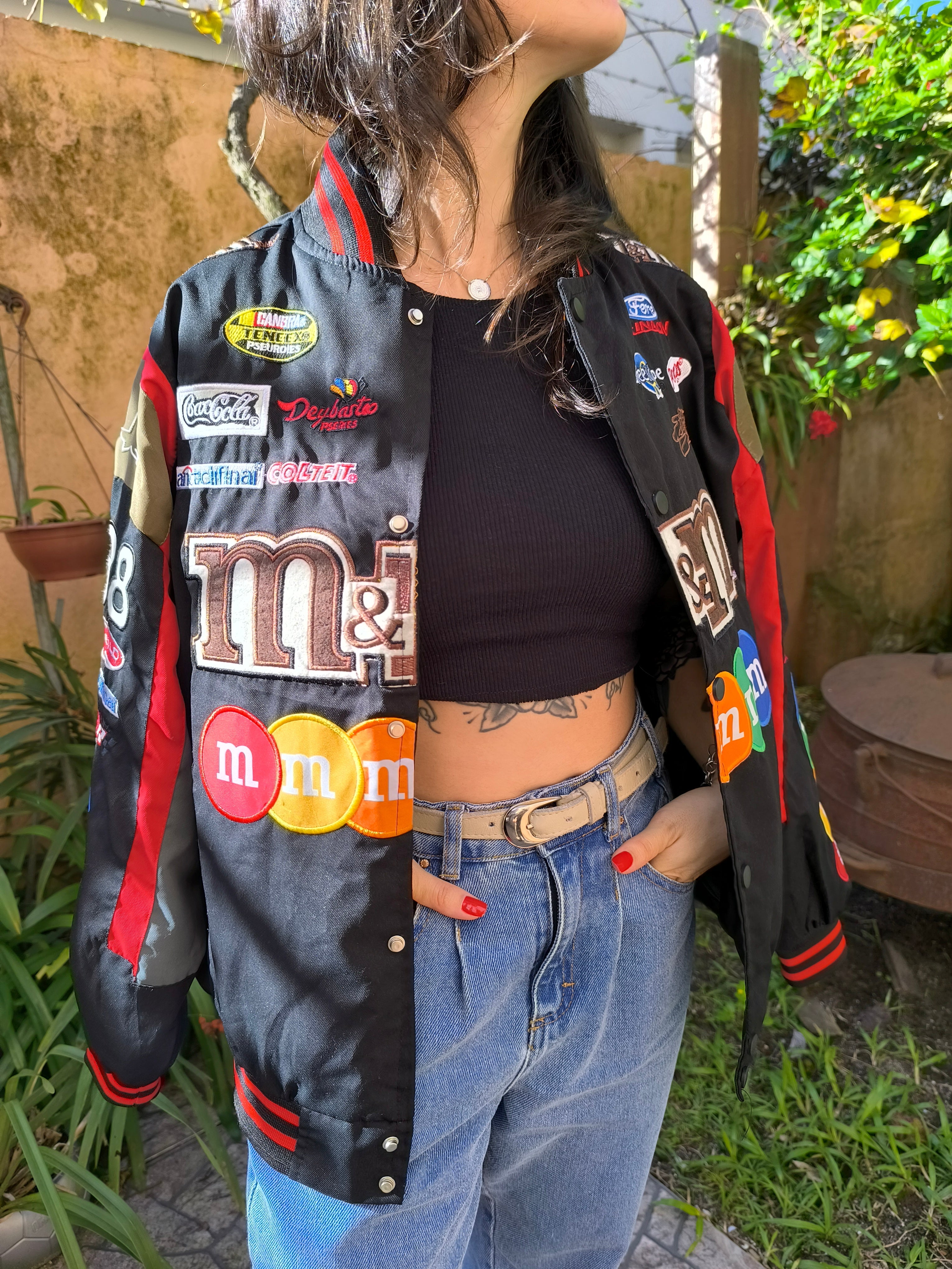 M&amp;M's Motorradrennfahrer-Windjacke