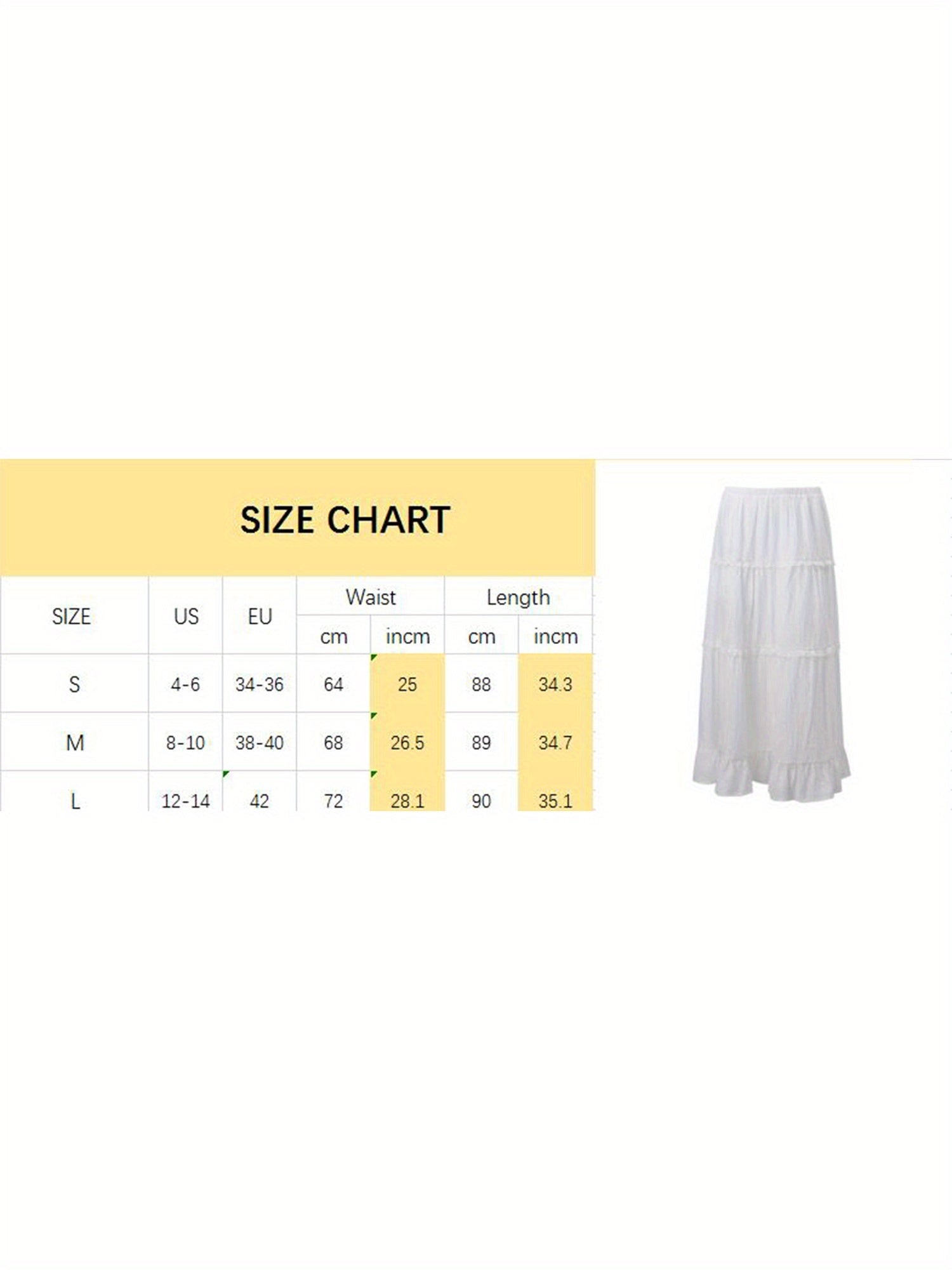 1pc Y2K Style Tiered Midi Skirt - 95% Polyester, 5% Elastane, Solid Color, Ruffle Hem, Elastic Waist, Flowy A-Line Maxi Skirt for Beach and Streetwear, Long Skirt, Cute