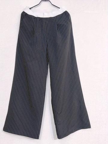 Grey Wide Leg Pants - Y2K-Inspired, Casual Loose Fit, Non-Stretch Polyester, Machine Washable for Women