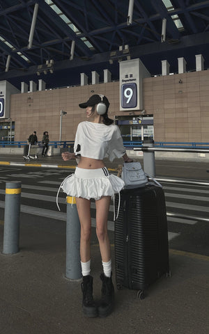 Ruched Bubble Mini Skirt