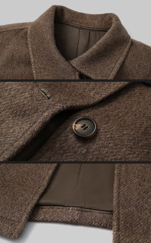 Oversized Wool Coat with Elevated Collar