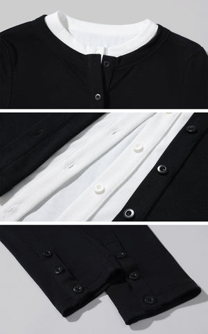 Layered V-Neck Long Sleeve Top