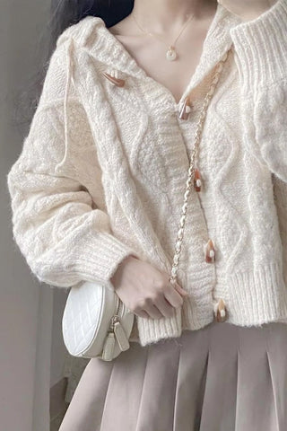 Loose Sweet Knitted Hooded Sweater