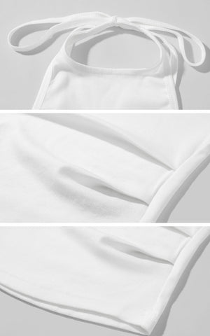 Halter Neck Layered Crop Top Set
