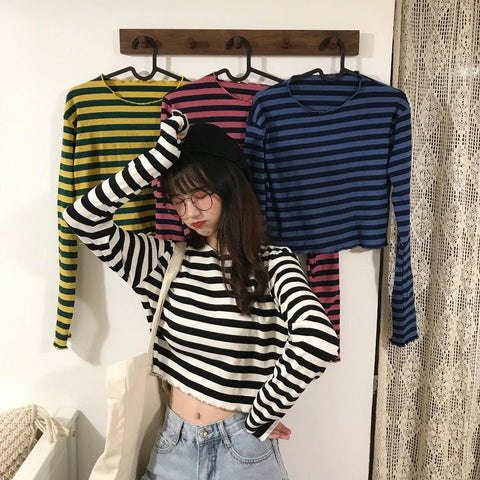 Vintage Striped Long Sleeve Shirt