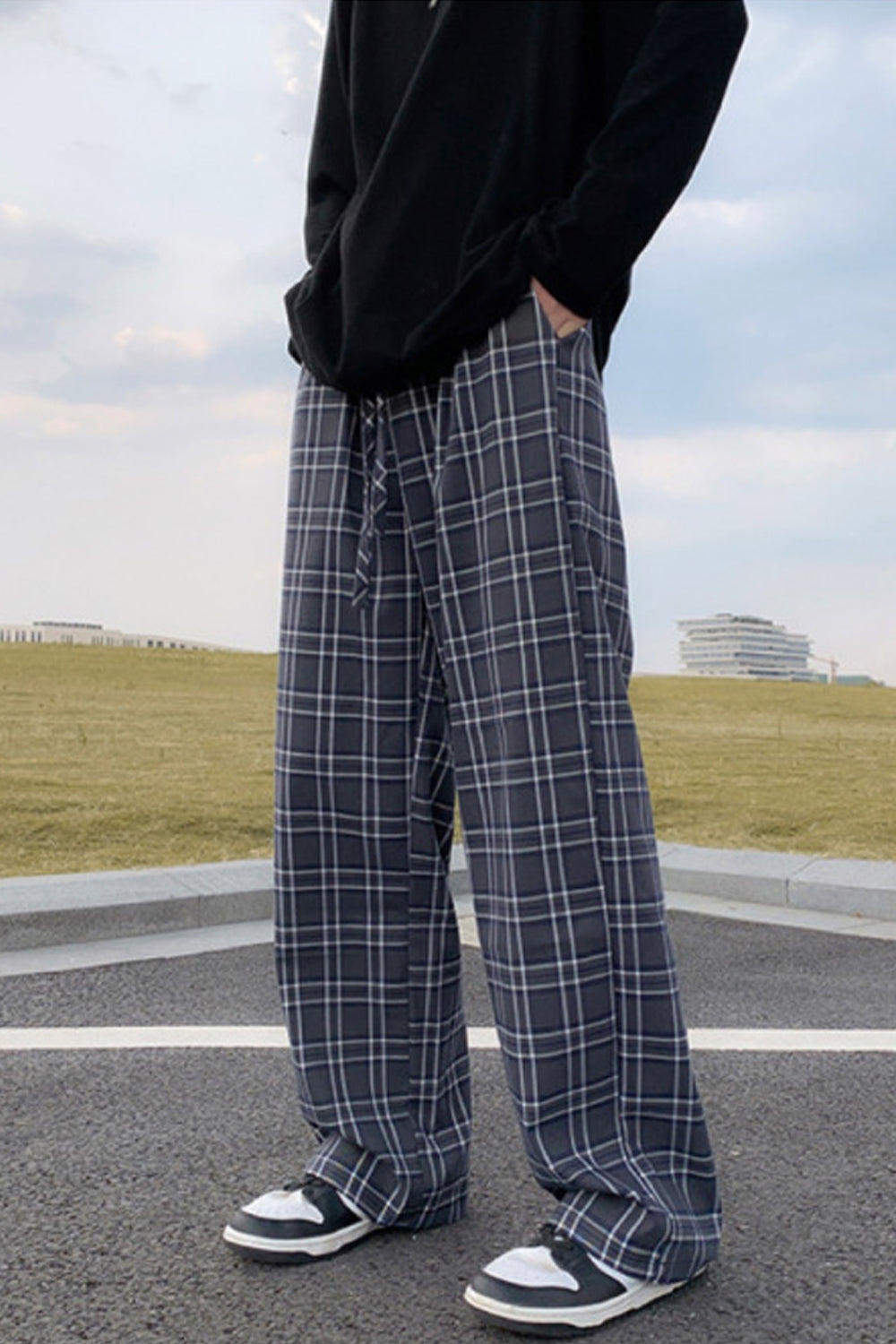 Loose Plaid Hip Hop Men Pants