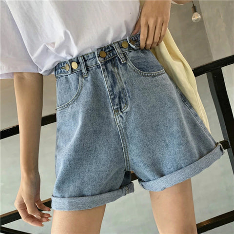 Buttons Casual Denim Short Jeans