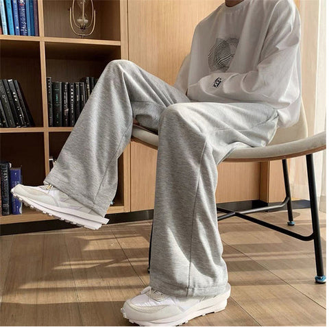 Loose Solid Color Straight Men Sweatpants