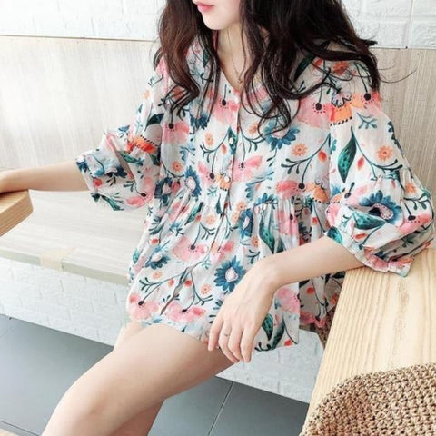 Stylish Floral Loose Elegant Shirt