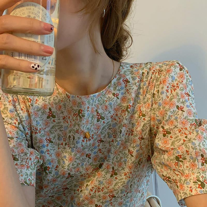 Stylish Floral Retro Blouse Shirt