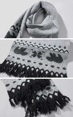 Polar Jacquard Knit Sweater & Scarf Set