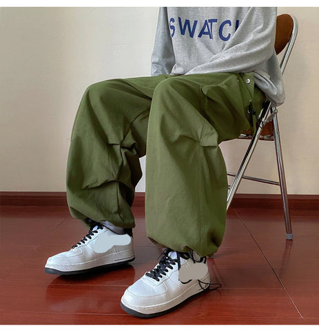 Hip Hop Wide Leg Cargo Pockets Long Pants
