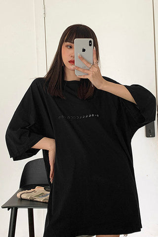 Lockeres Oversize-Shirt mit Mondphase