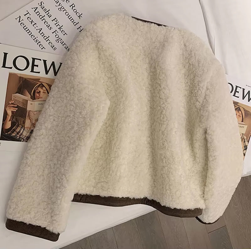 Vintage Lamb Faux Wool Elegant Jacket