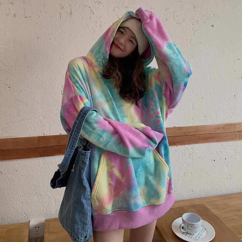 Tie Dye Style Hooded Jacket