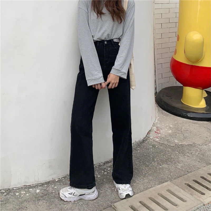 High Waist Vintage Wide Leg Retro Jeans Pants