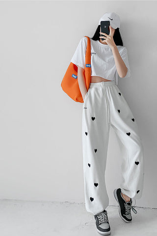 High Waist Love Full Printed Jogger Sweatpants