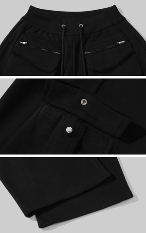 Wide-Leg Utility Sweatpants