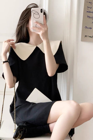 Cute Bow Doll Collar Retro Mini Dress