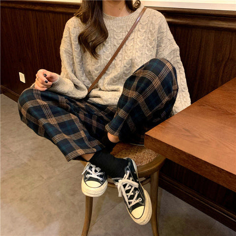 Retro Plaid Colors Long Pants