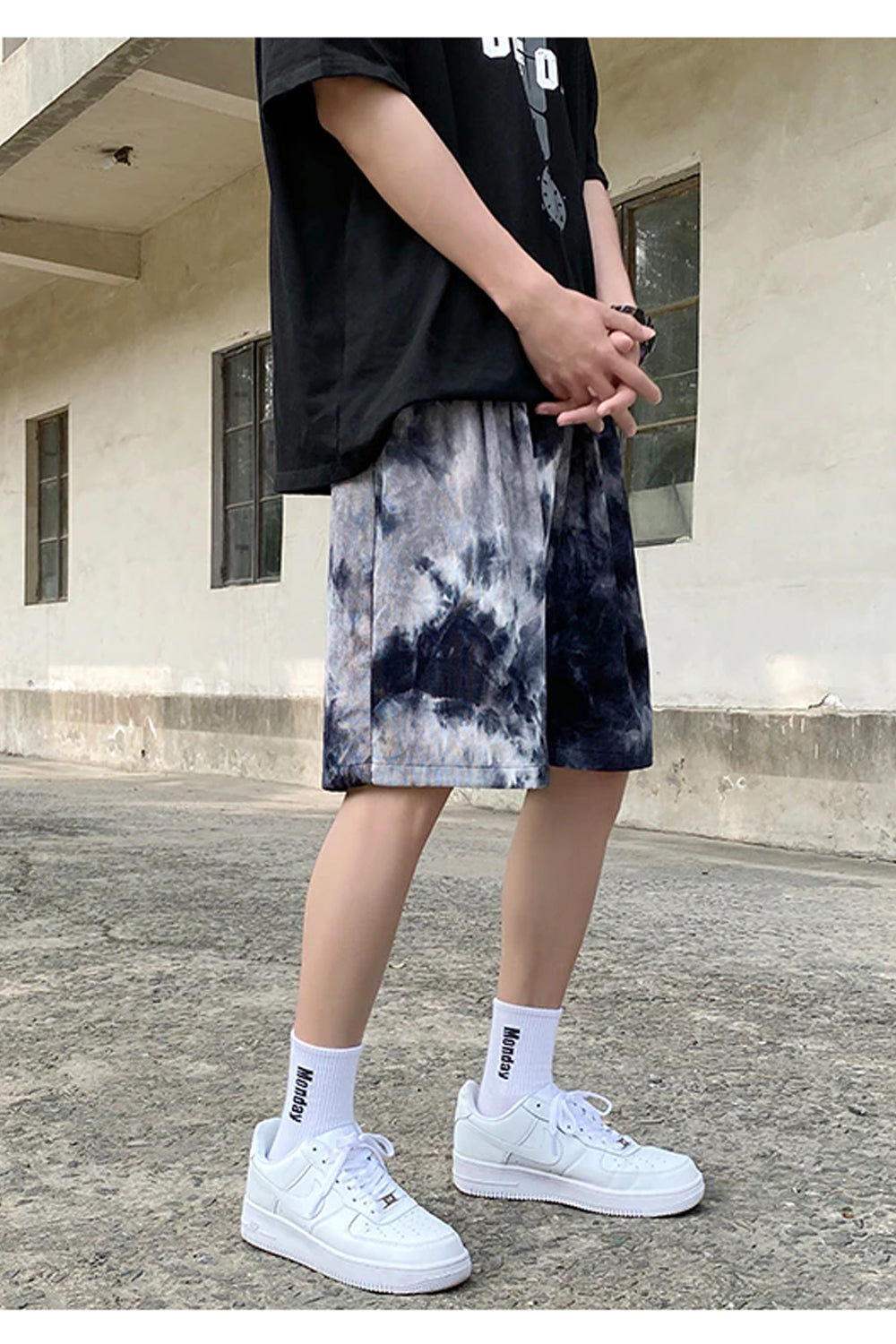 Lässige Shorts mit Batikmuster