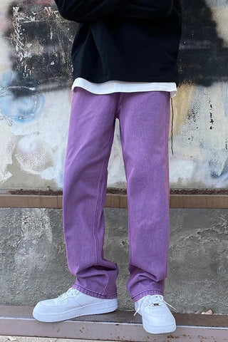 High Waist Hip Hop Purple Jeans Pants
