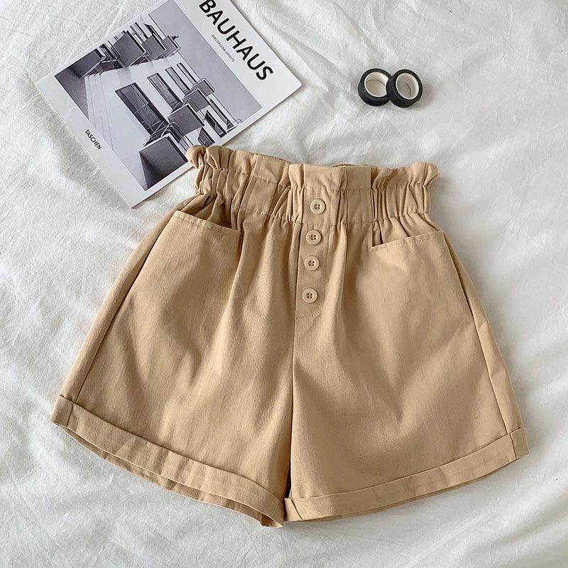 Elastic Waist Cute Colors Casual Shorts Pants