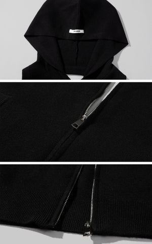Knit Zip Hooded Vest